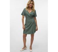 Vero Moda - VMMYMILO S/S SHORT WRAP DRESS WVN GA Grigio - Abbigliamento L Grigio