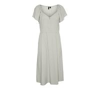 VERO MODA Vmmymilo SS Calf Dress Wvn Ga Vestito, Reseda/Strisce: Bianco Neve, S Donna