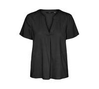 VERO MODA Vmmymilo SS V-Neck Top Wvn Ga Noos, Nero, S Donna