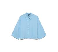 VERO MODA Shirt Vmnatali-Maglietta Crop Wvn Ga Noos, Airy Blue, M Donna