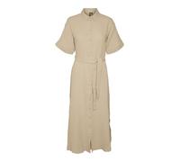 VERO MODA Vmnatali Nia 2/4 Calf Shirt Dress Wvn Vestito, Irish Cream, S Donna
