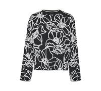 VERO MODA Vmnew Flora LS O-Neck Pullover Maglione Lavorato a Maglia, Nero/Dettaglio: Betulla, S Donna