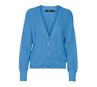 VERO MODA Vmnewlexsun LS Short V-Neck Car Ga Noos Maglione Cardigan, Azzurro, S Donna