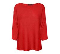 VERO MODA Vmnora 3/4 Boatneck Blouse Noos Pullover, Rosso-Fiery Red, S Donna