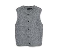 Vero Moda Vmnovah SL O-Neck Button Vest Noos, Grigio Scuro mélange, XXS Donna