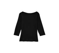 VERO MODA Donna Maglietta Elasticizzato a Manica 3/4, Scollo a Barca, Top Aderente, Manica Lunga., Colore:Nero, Taglia:XS