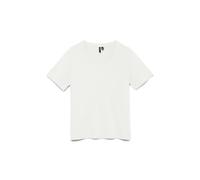 VERO MODA Neck T-Shirt Vmpaulina SS-Maglietta con Scollo a V, Jrs Noos, Bianco, M Donna