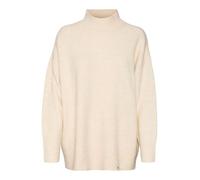 VERO MODA Vmphillis LS Highnk Ga Boo-Pullover Lungo Maglione Lavorato a Maglia, Betulla/Dettaglio: Melange, M Donna