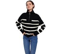 Vero Moda Vmsaba Ga Noos-Maglia a Maniche Corte L/S, Nero/Strisce: Betulla, M Donna