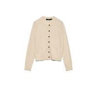 VERO MODA Vmsaba Plain LS O-Neck Cardigan Noos, Betulla, S Donna