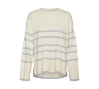 VERO MODA Vmsaba-Pullover Ga Noos con Scollo Rotondo, a Righe Maglione Lavorato a Maglia, Betulla/Strisce: lgm, XS Donna