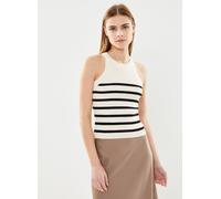 VERO MODA Vmsaba Rib SL O-Neck Top Ga Noos Maglione, Betulla/Strisce: Nero, M Donna