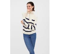 Vero Moda - Vmsaba Stripe Ls Highneck Blouse Ga Noos Bianco - Abbigliamento S Bianco