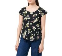 VERO MODA Vmsaki SS Zip Top Wvn Ga Noos T-Shirt, Black/AOP: Svea Print, XS Donna