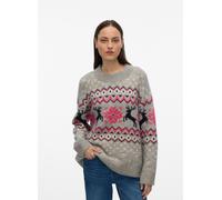 Vero Moda - VMSANTANORDIC LS O-NECK PULLOVER XMAS Grigio - Abbigliamento L Grigio