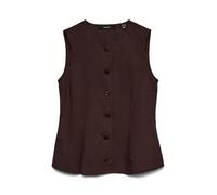 Vero Moda - Gilet sartoriale effetto lino color cioccolato in coordinato-Marrone M