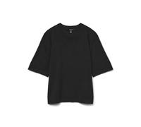 VERO MODA Vmsilje 2/4 O-NCK Oversize Pull Ga Noos Maglione Lavorato a Maglia, Nero, L Donna