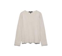 Maglione in maglia fine, scollo a V Beige XS Tinta unita