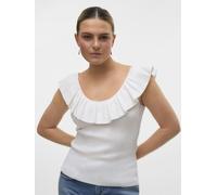 Vero Moda - VMSILJE SL RUFFLE TOP GA Bianco - Abbigliamento XS Bianco
