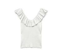 VERO MODA Vmsilje SL Ruffle Top Ga Noos, Bianco, S Donna