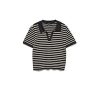 VERO MODA Vmsilje SS Poloneck Pullover Noos, Nero, M