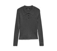 Vero Moda - Polo a maniche lunghe in maglia grigio scuro mélange L