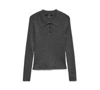 VERO MODA Vmsiljerib LS Poloneck Maglione Noos, Grigio Scuro mélange, XS