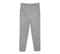 VERO MODA Vmsilva MW-Pantaloni Affusolati Tessuto, Nero/Dettaglio: a Spina di Pesce Bianco Neve, (S) W x 32L Donna