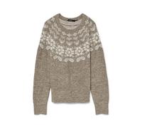 VERO MODA Vmsimone LS Nordic Pullover Ga Rep Boo, Visone Argenteo, M