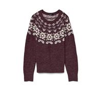 VERO MODA Vmsimone LS Nordic Pullover Ga Rep Boo, Winetasting, XL
