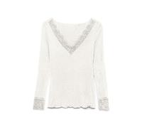 VERO MODA Vmskye LS V-Neck Lace Top Jrs Noos, Bianco, S