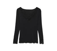 Vero Moda Vmskye LS V-Neck Lace Top Jrs Noos, Nero, XS