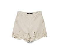 VERO MODA Vmsoffie MW Embroidery Pantaloncini Lunghi, Betulla, 44