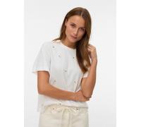 Vero Moda - Vmsola Mette Ss Top Box Jrs Bianco - Abbigliamento M Bianco