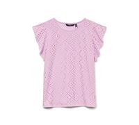 Vero Moda Vmtassa SL Frill Top Noos T-Shirt, BonBon, L Donna