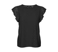 Vero Moda Vmtassa SL Frill Top Noos T-Shirt, Nero, M Donna