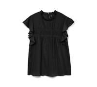 Vero Moda VMTRINE SL Lace Top Wvn, Nero, S