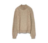 VERO MODA Vmuniverse Ga BF-Pullover a Collo Alto Maglione Lavorato a Maglia, Silver Mink/Dettagli: mélange, XS Donna