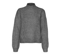 VERO MODA VMUNIVERSE LS Maglione a Collo Alto GA BF, Melange Grigio Medio, S
