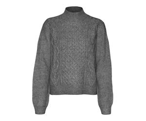 VERO MODA VMUNIVERSE LS Maglione a Collo Alto GA BF, Melange Grigio Medio, S