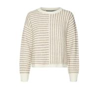 VERO MODA Vmuranus LS Oneck Ga BF-Pullover Cropped Maglione Lavorato a Maglia, Betulla/Dettaglio: W. Silver Mink Melange, L Donna