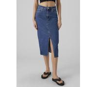 VERO MODA Gonna in Denim Lunghezza al Polpaccio con Spacco 5 Tasche Maxi Skirt, Colore:Blu, Taglia:S