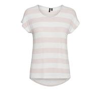 VERO MODA Vmwide Stripe S/L Top Ga Jrs Noos, Seppia Rosa/Strisce: Bianco Neve, XS Donna