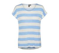 Vero Moda Vmwide Stripe SL Top Ga Jrs Noos, Azzurro, L
