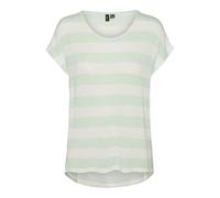 VERO MODA VMWIDE Stripe SL Top GA Jrs Noos, Uovo Verde Uccello/Strisce: Bianco Neve, M