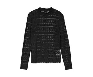 Vero Moda VMZOE LS Lace High Neck Top Jrs Noos, Nero, XS