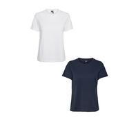 Vero Moda Women 2er Pack Monocromatiche T-Shirt Basic Girocollo Top VMPAULA NUOV