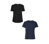 Vero Moda Women 2er Pack Monocromatiche T-Shirt Basic Girocollo Top VMPAULA NUOV
