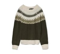 VERO MODA Women's Vmsimone LS Nordic Pullover Ga Rep Boo Knitted Jumper