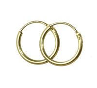 NKlaus coppia di orecchini a cerchio da uomo ORO GENUINO 333 orecchini orecchini gioielli 11 mm 3752